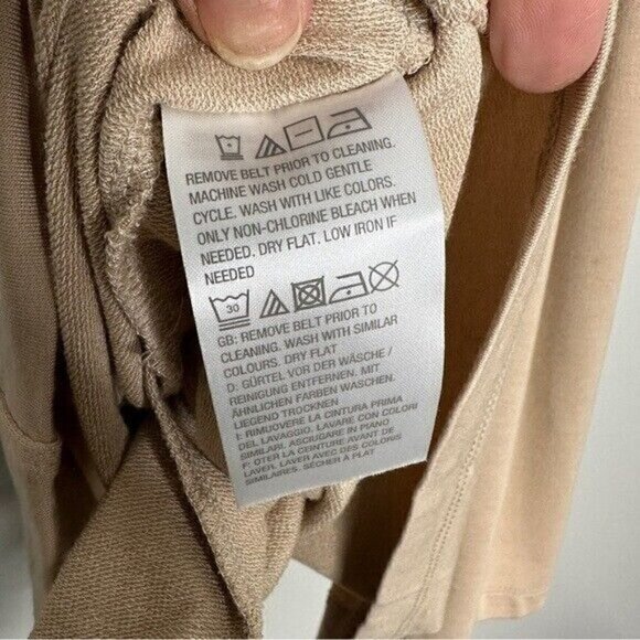 LISA Rinna Collection French Terry Duster Vest Size Small Belted Oatmeal - Picture 11 of 12